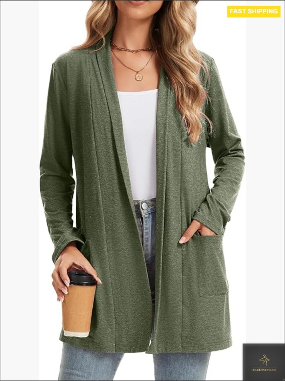 Lightweight Cardigan Long Sleeve V-Neck Business Casual with Pockets Soft